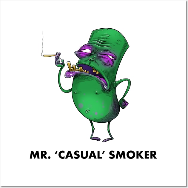 Mr Men Grown Up  Mr Casual Smoker Wall Art by idrawcartoons